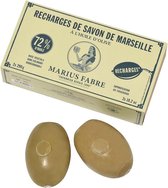 Groene Marseillezeep (Savon de Marseille) zeepbollen voor wandhouder (navulverpakking 2 stuks) – zonder palmolie en plasticvrij verpakt - Natuurlijke pure Marseille zeep - vegan -
