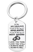 Sleutelhanger Dog tag RVS to my husband | soulmate | best friend | love | valentijn | liefde