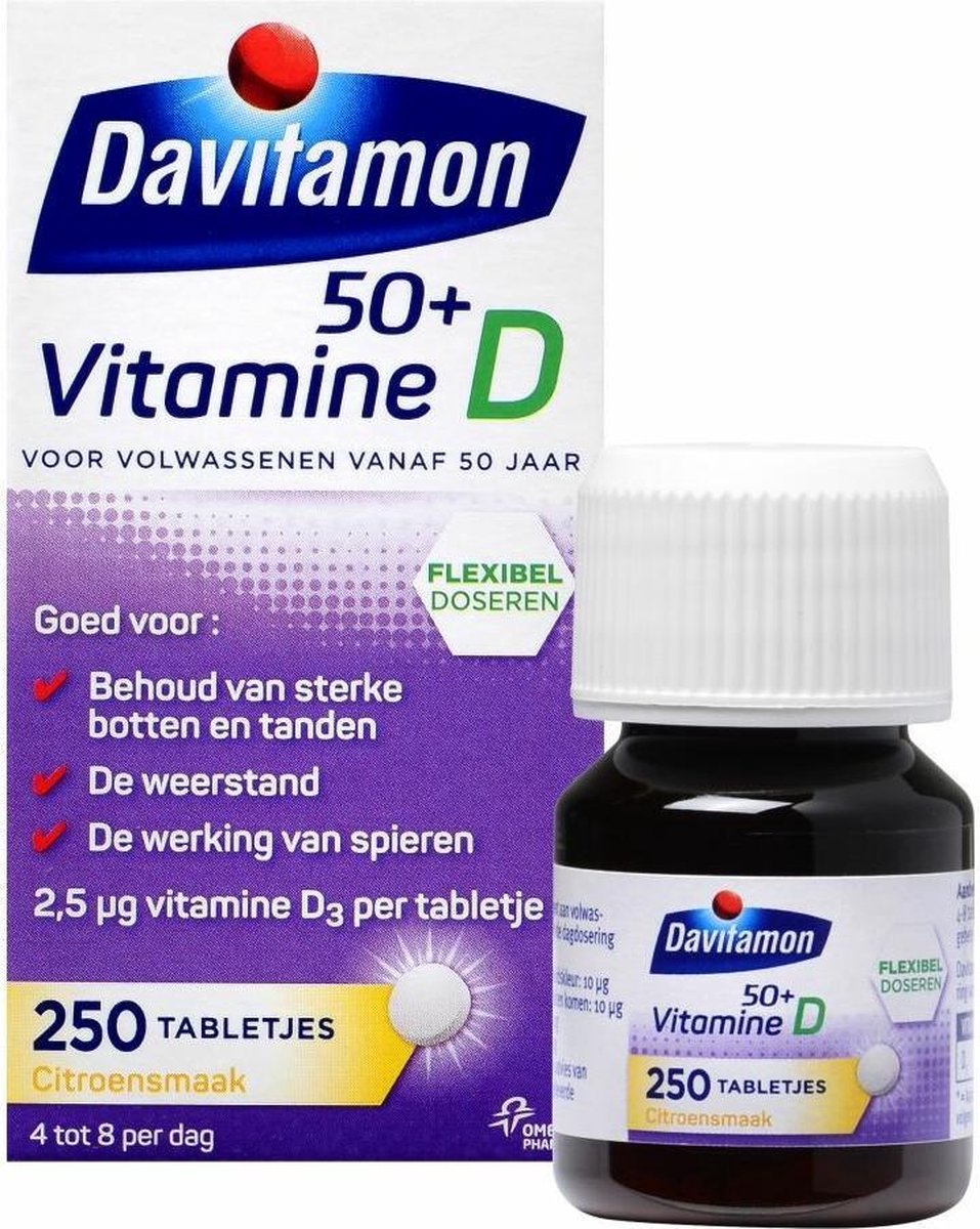 emmer Cyberruimte Pakistaans Davitamon Vitamine D 50+ Volwassen - vitamine D3 volwassenen - 250 stuks |  bol.com