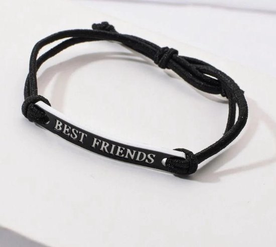 Vriendschapsarmband - BFF Armband met boodschap!- best friends -  Vriendschap - zwart | bol.com