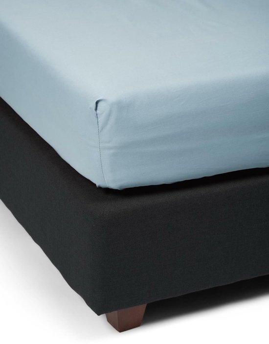 ESSENZA Premium Percale Hoeslaken Blauw - 90x220 cm