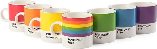 Pride Espressokopjes - Multicolor - Copenhagen Design - Pantone - 120ml - 7 stuks - Worldpride & Eurogames