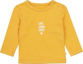 Little Label - baby shirt - golden yellow lucky - maat: 56 - bio-katoen