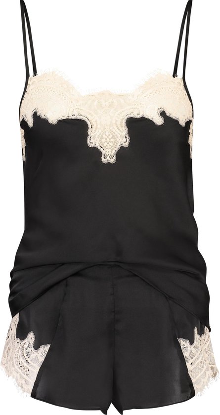 Bol Com Hunkemoller Pj Cami Short Satin Contrast Lace Maat L