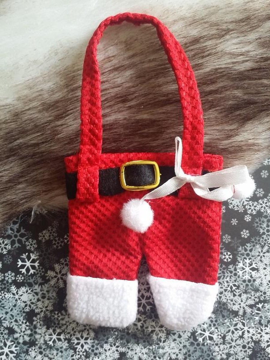 Bestekhouder kerstmanbroek, kerst, decoratie