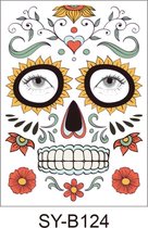 Halloween Muziekfeest Face Neptattoos-Carnaval-Plak Tattoos-tattoo stickers-1 Vel-B124
