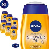 NIVEA Natural Shower Oil Doucheolie - 6x 200 ml