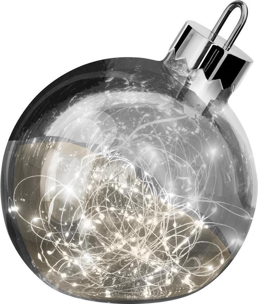 s.luce Orb Lampe décorative LED Boule en verre Ornement de Noël » Ø 20cm,  Fumée