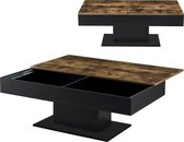 Table basse Lünen avec espace de rangement 110x60x40 cm bois noir