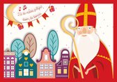 Set van 8 dezelfde Sinterklaaskaarten, Sinterklaas, Sinterklaasfeest, Wenskaart, Ansichtkaart - Leuke Post