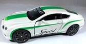 Bentley Continental GT Speed Sport (Wit) 1/38 Kinsmart - Modelauto - Schaalmodel - Model auto - Miniatuurautos - Miniatuur auto