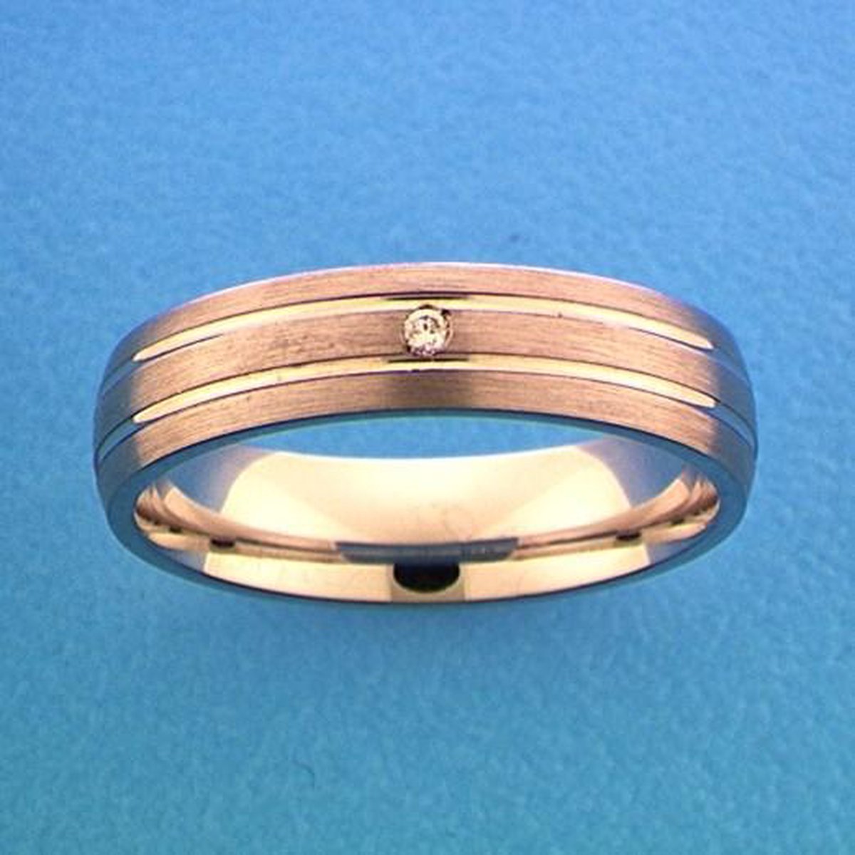 Gerhodineerd Zilver Ring A304 - 5 Mm 0.01Ct H Si 1315566