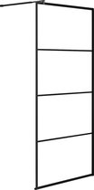 Excellent Wellness Inloopdouche / Douchewand - Horizon 130 - 130 x 200 cm - 8 mm - Nano Anti Kalk Veiligheidsglas - Zwart Raster