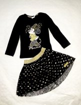 Disney Minnie Mouse feestelijke set zwart/goud maat 122/128