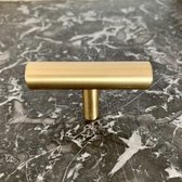 Meubelgreepje messing T-shape | Ladegreep | T-vorm | Meubelknoppen | Meubelknop |Kastgreepje | Meubel beslag |Kast knop | Drawer knob brass | Massief messing |Mat goud look | Meubelhandvat | 