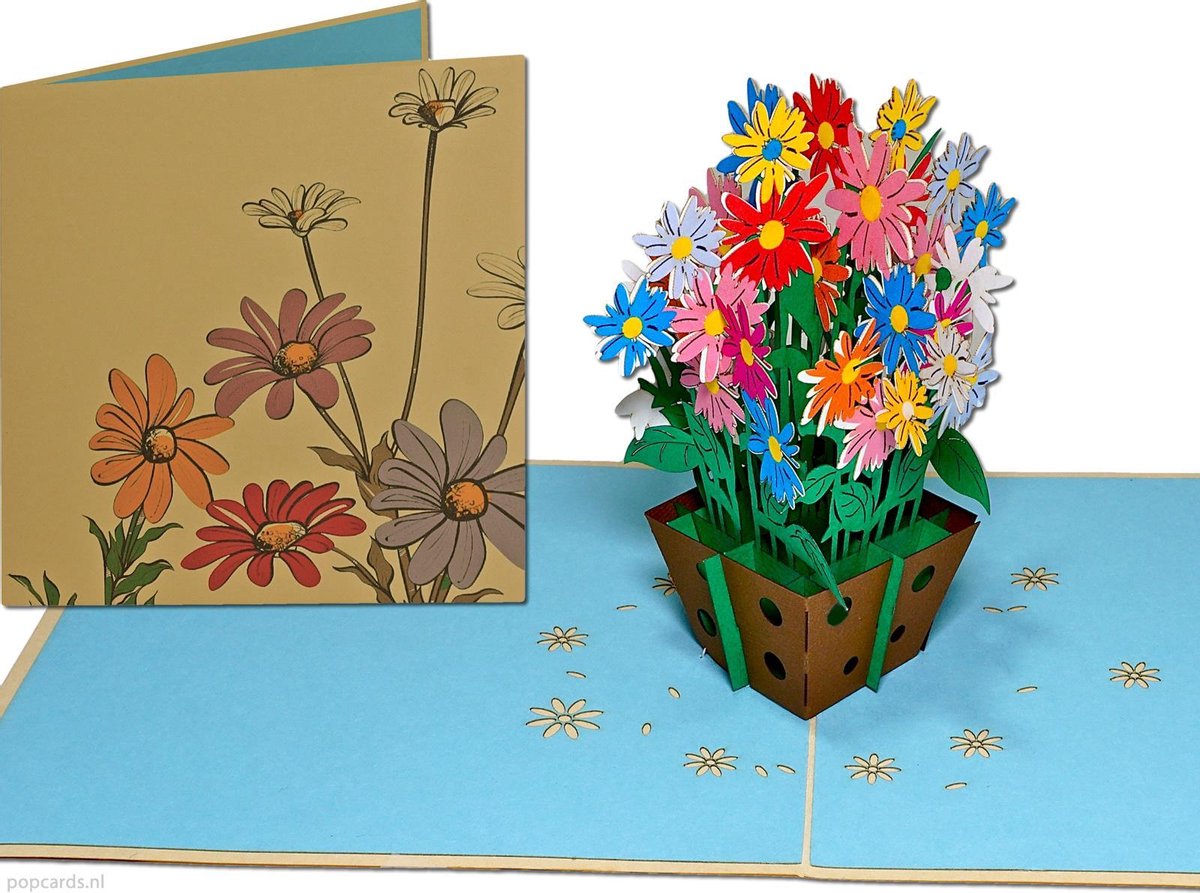 Popcards Cartes Pop-up - Carte d'anniversaire Bouquet Fleurs