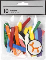 Ballonnen, modelleren, L: 130 cm, diverse kleuren, 10 stuk/ 1 doos