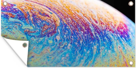 Affiche de jardin Bulle aux couleurs d'un arc-en-ciel toile en vrac 80x40 cm - petit - Toile de jardin / Toile d'extérieur / Peintures pour l'extérieur (décoration de jardin)