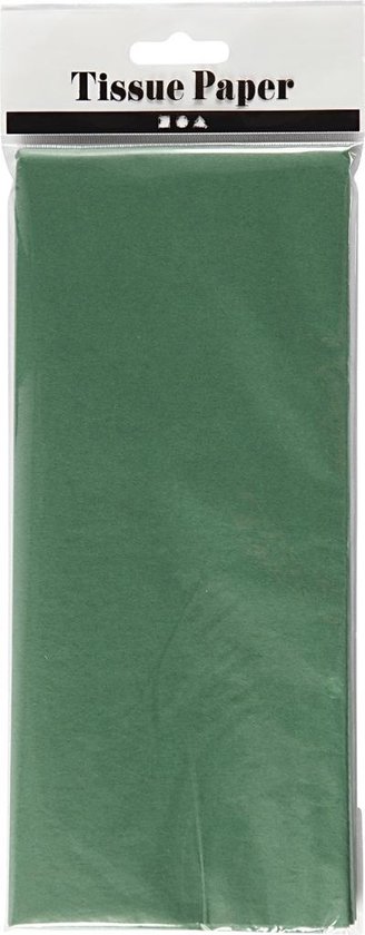 Papier de soie, feuille 50x70 cm, 14 gr, vert, 10 feuilles