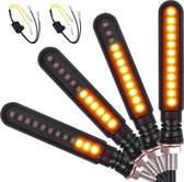 Dynamische LED knipperlichten met remlicht + 2 weerstanden - richtingaanwijzer motor motorfiets – Set 2 stuks 12v