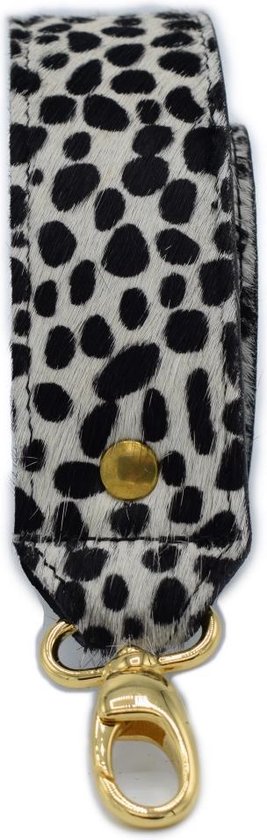 NUMBER FIVE WHITE CHEETAH BAG STRAP TASSENRIEM SCHOUDERRIEM SHORT BAGSTRAP. bol