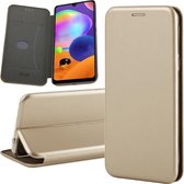 Samsung A31 Hoesje - Samsung Galaxy A31 Hoesje - Book Case Slim Wallet Goud