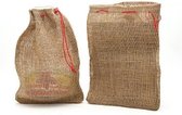 2x sacs de marbre de jute avec cordon 25 x 35 cm - magasin de billes de Jouets - sac de marbre