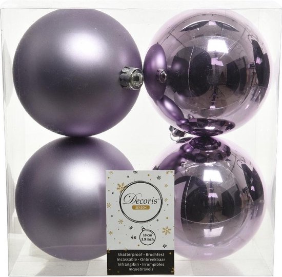 12x Lila paarse kunststof kerstballen 10 cm - Mat/glans - Onbreekbare  plastic... | bol.com