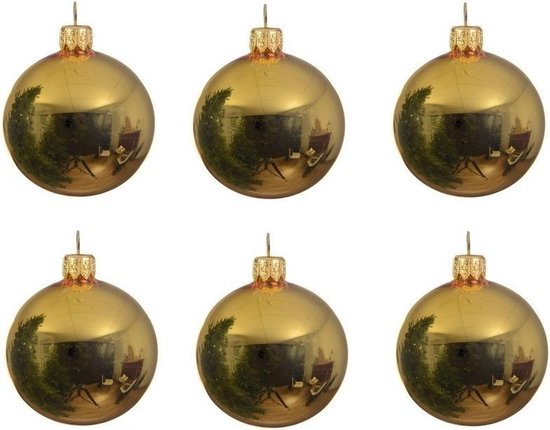 riem Lil Wereldwijd 12x Gouden glazen kerstballen 8 cm - Glans/glanzende - Kerstboomversiering  goud | bol.com