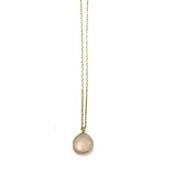 Collier verguld druppel rozenkwarts