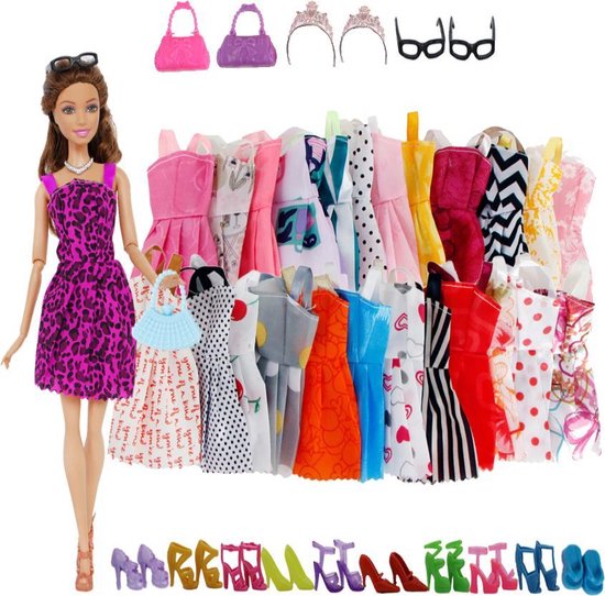 Barbie kleding kleertjes - Set van 26 - Geschikt voor Barbie - Kleertjes,  schoenen en... | bol.com