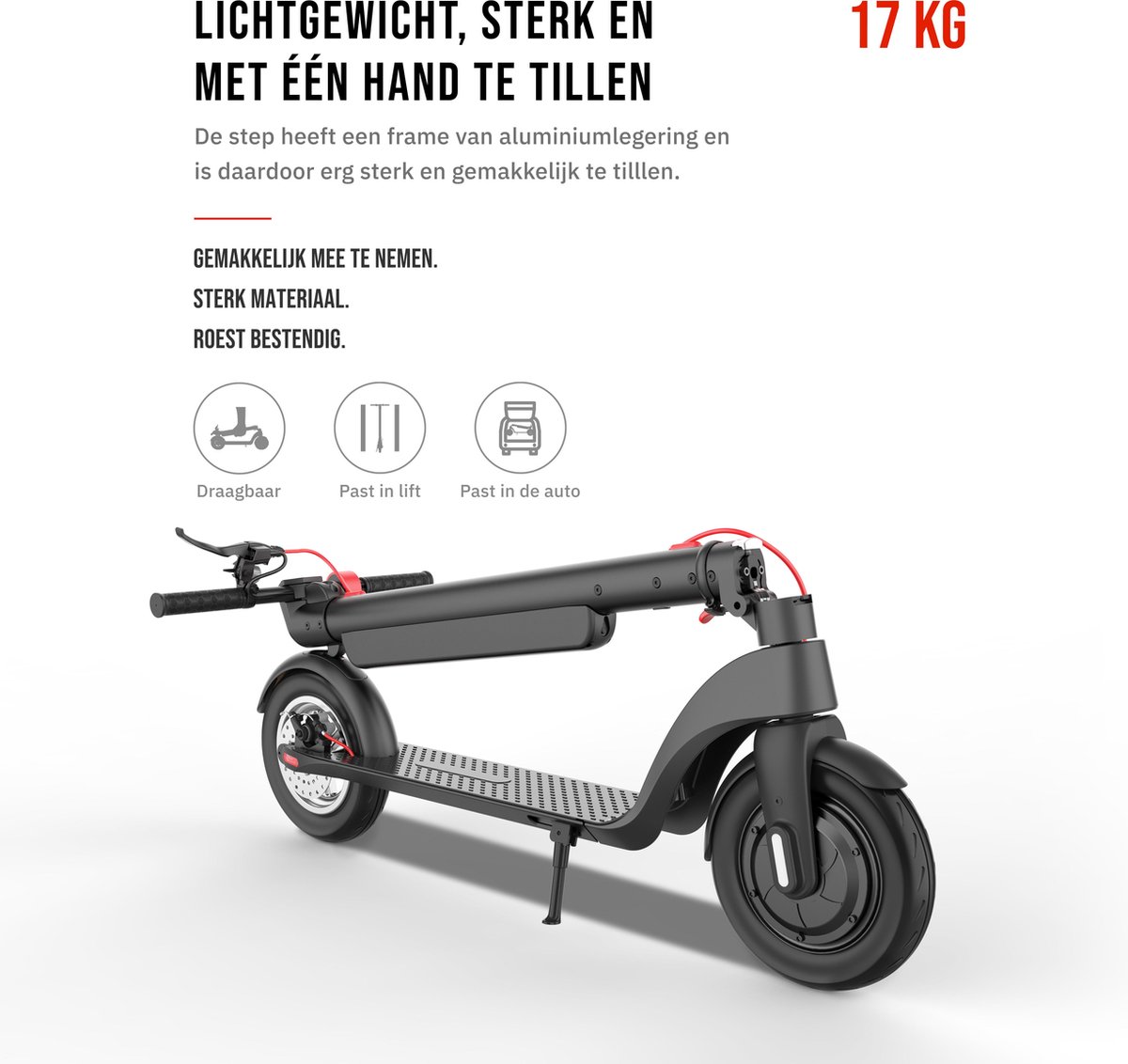 Doogo X8 Elektrische Step E-Scooter - Voor Volwassenen Afneembare batterij 10 Inch Schokbesten