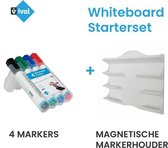 Whiteboard Starterset - 4 Markers - Magnetische Markerhouder
