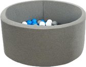 Misioo Ronde Ballenbad | 130x130x50 cm |  Smart Grijs |  inclusief 200 ballen  | Ballenbak baby | Ballenbak | Luxe ballenbak voor kinderen