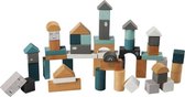 Label Label Wooden blocks Blue Blauw
