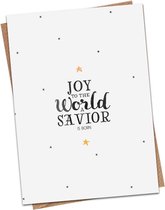 Christelijke Kerstkaart - Joy to the world a Savior is born - DagelijkseBroodkruimels