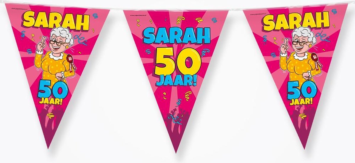 50 jaar- Sarah - Verjaardag Versiering - Ballonnen - Afzetlint