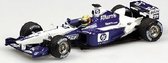 The 1:43 Diecast Modelcar of the Williams BMW FW23 #5 HP of 2002. The driver was Ralf Schumacher. The manufacturer of the scalemodel is Minichamps.This model is only online available