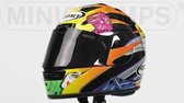 The 1:2 Diecast Replica of the Helmet of the MotoGP 2001. The driver was J. vd Goorbergh. The manufacturer of the item is Minichamps. This model is only available online