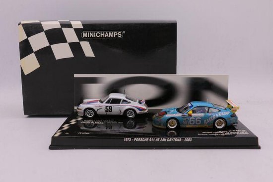 1:43 Diecast Modelcar 2 Porsches 24H Daytona 1973 / 2003 2403pcs
