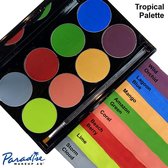 Mehron - Paradise Makeup AQ Schmink op Waterbasis - 8-kleurenpalet - Tropical