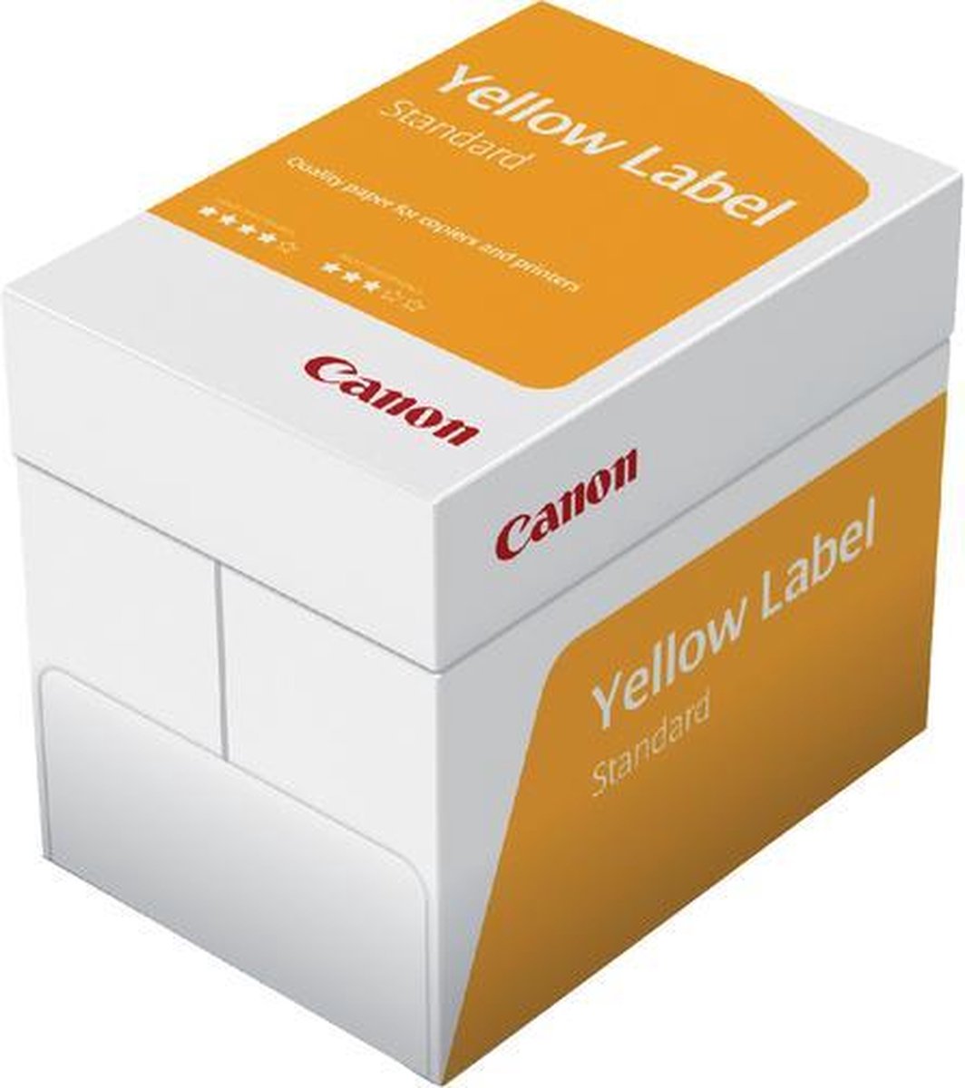 Kopieerpapier yellow label standaard a4 80gr wit | Pak a 500 vel | 5 stuks