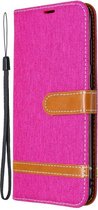 Denim Book Case - Samsung Galaxy M11 / A11 Hoesje - Roze