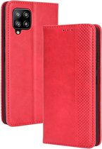 Vintage Book Case - Samsung Galaxy A42 Hoesje - Rood