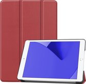 Hoes Geschikt voor iPad 10.2 2020 Hoes Luxe Hoesje Book Case - Hoesje Geschikt voor iPad 8 Hoes Cover - Donkerrood