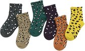 Leopard sokken 5 -pack