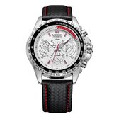 Megir Quarts horloge Chronograph 3 ATM wit/rood