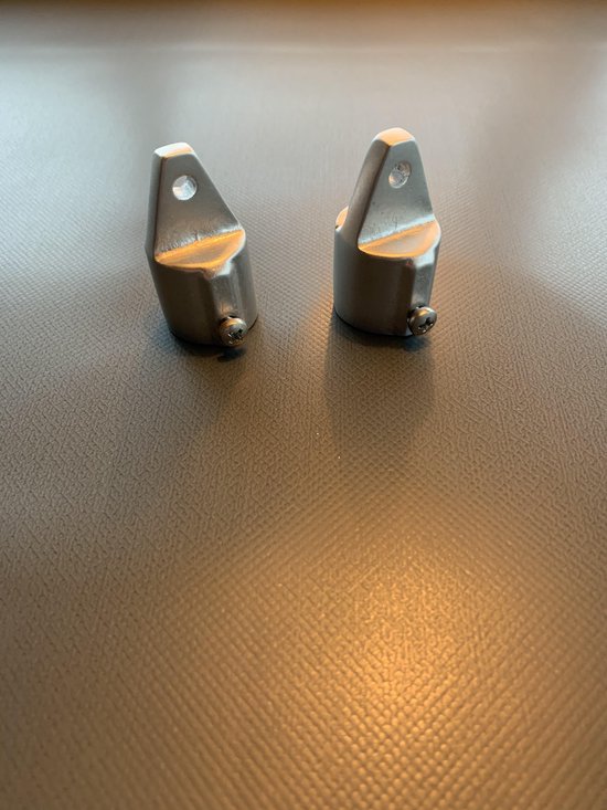 Foto: 2x aluminium eindstuk 20mm sloep bootkap cabriolet buisbeslag 