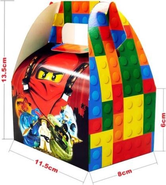 Lego Ninjago 12 Traktatie doosjes | Uitdeeldoosjes |Kinderfeestjes | bol.com