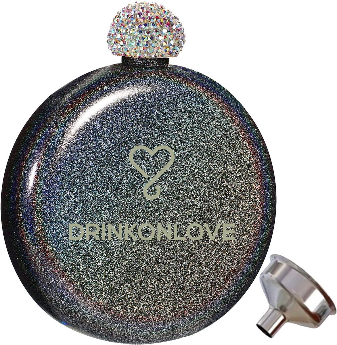 DRINKONLOVE - LITTLE MIX BLACK - Drinkfles - RVS - glittercoating - 150ml - zomer